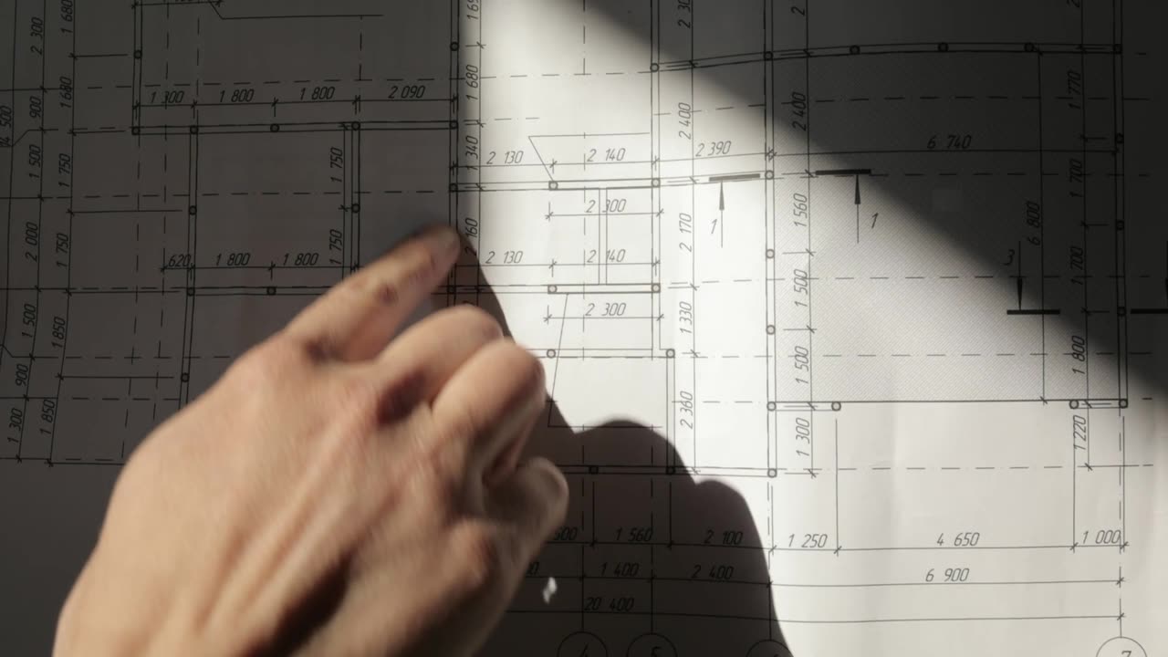 مخطط معماري ويد تشير عليه